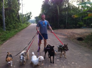 Michael with his own dogs