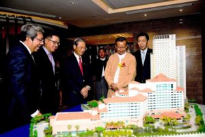 At the Inya Wing opening on Wednesday were (from left) Keppel Land (Myanmar) president Goh York Lin; Keppel Land CEO, Mr Ang; Keppel Corp chairman Lee Boon Yang; Myanmar Minister U Ohn Maung and Keppel Corp CEO Loh Chin Hua.   