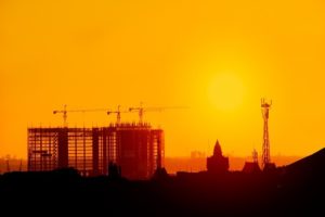 Morning breaks over the rising skyline of Phnom Penh. 