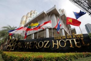 A view of the Al Meroz hotel in Bangkok, Thailand